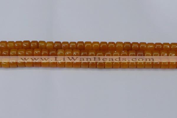 CRB2501 15.5 inches 6*8mm rondelle yellow jade beads wholesale