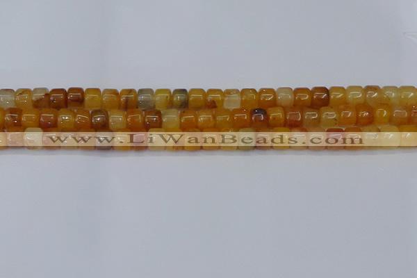 CRB2502 15.5 inches 6*8mm rondelle yellow jade beads wholesale