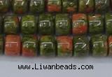 CRB2507 15.5 inches 6*8mm rondelle unakite gemstone beads