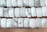 CRB2556 15.5 inches 2*4mm heishi white howlite beads wholesale