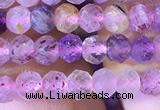 CRB2607 15.5 inches 3*4mm faceted rondelle mixed quartz beads