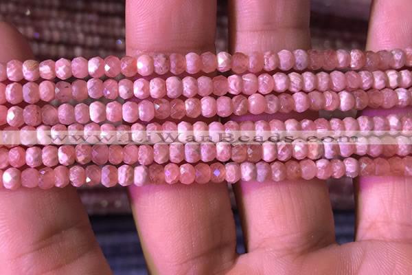 CRB2619 15.5 inches 2*3.5mm faceted rondelle rhodochrosite beads