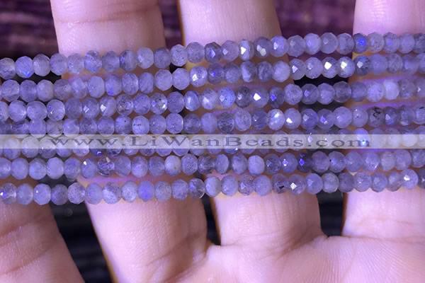 CRB2628 15.5 inches 2*3mm faceted rondelle labradorite beads