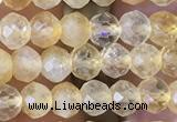 CRB2632 15.5 inches 3*4mm faceted rondelle citrine gemstone beads