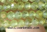 CRB2636 15.5 inches 3*4mm faceted rondelle peridot gemstone beads