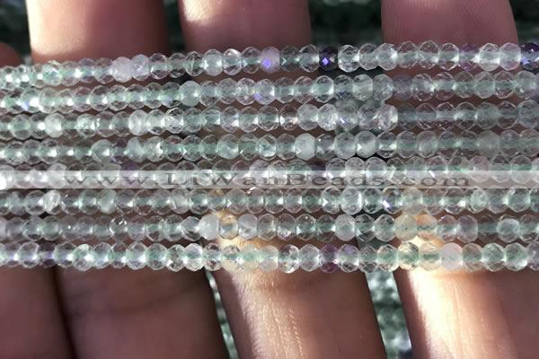 CRB2639 15.5 inches 2*3mm faceted rondelle fluorite gemstone beads