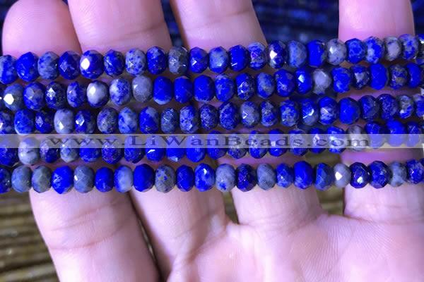 CRB2648 15.5 inches 3.5*5mm faceted rondelle lapis lazuli beads