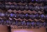 CRB2663 15.5 inches 2*3mm faceted rondelle smoky quartz beads