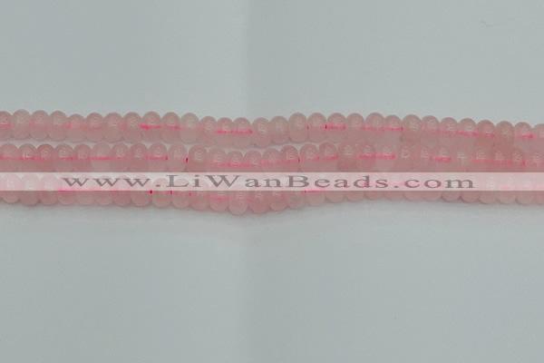 CRB2801 15.5 inches 5*8mm rondelle rose quartz beads wholesale