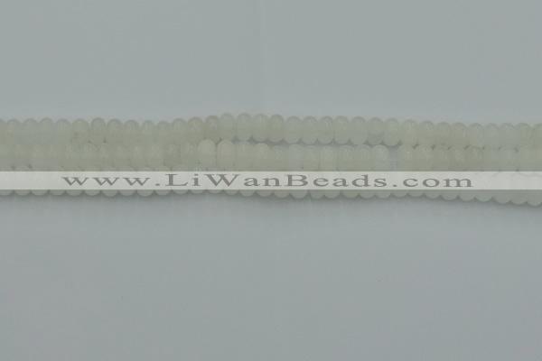 CRB2810 15.5 inches 4*6mm rondelle white jade beads wholesale