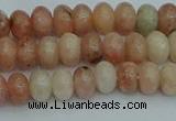 CRB2840 15.5 inches 4*6mm rondelle red plum blossom jade beads