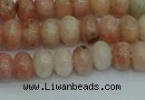 CRB2841 15.5 inches 5*8mm rondelle red plum blossom jade beads