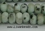 CRB2852 15.5 inches 6*10mm rondelle sesame jasper beads