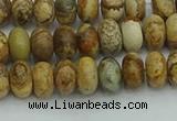 CRB2855 15.5 inches 4*6mm rondelle picture jasper beads