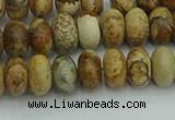 CRB2856 15.5 inches 5*8mm rondelle picture jasper beads