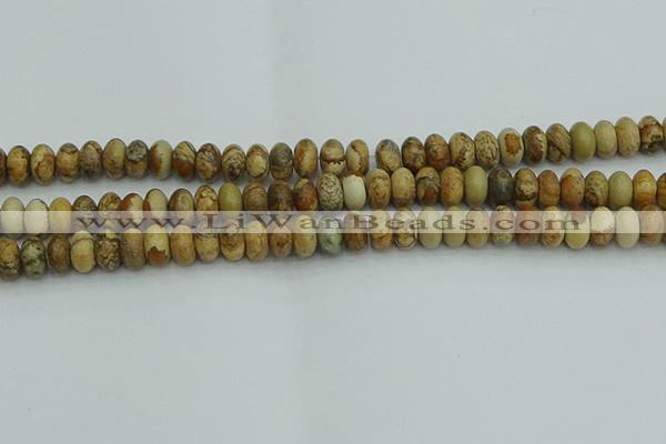 CRB2856 15.5 inches 5*8mm rondelle picture jasper beads