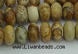 CRB2857 15.5 inches 6*10mm rondelle picture jasper beads