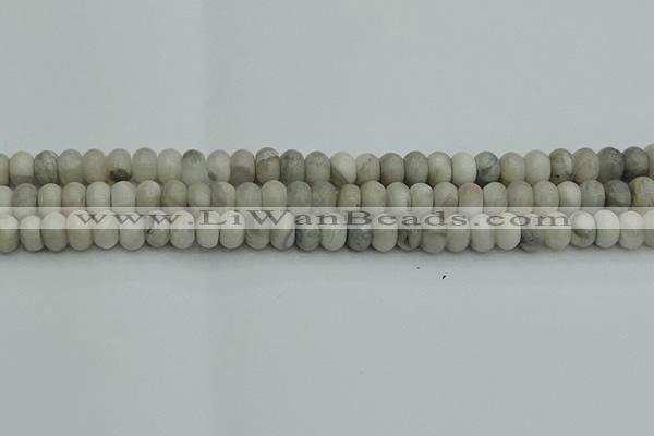 CRB2861 15.5 inches 5*8mm rondelle grey agate beads