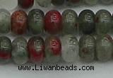 CRB2872 15.5 inches 6*10mm rondelle blood jasper beads