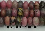 CRB2885 15.5 inches 4*6mm rondelle rhodonite beads wholesale