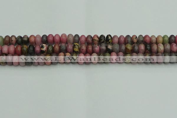 CRB2886 15.5 inches 5*8mm rondelle rhodonite beads wholesale