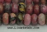 CRB2887 15.5 inches 6*10mm rondelle rhodonite beads wholesale