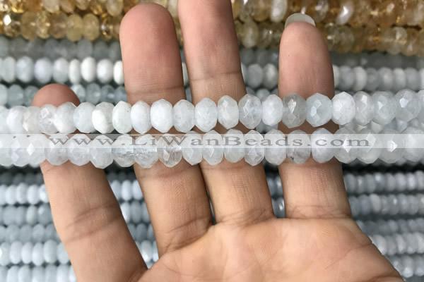 CRB3005 15.5 inches 5*8mm faceted rondelle aquamarine beads