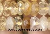 CRB3013 15.5 inches 6*10mm faceted rondelle citrine beads