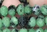 CRB3037 15.5 inches 5*8mm faceted rondelle ruby zoisite beads