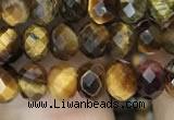 CRB3039 15.5 inches 4*6mm faceted rondelle yellow tiger eye beads