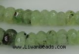 CRB305 5*8mm - 10*14mm faceted rondelle green rutilated quartz beads