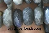 CRB3051 15.5 inches 6*12mm faceted rondelle labradorite beads