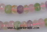 CRB306 5*8mm - 10*14mm faceted rondelle multicolor quartz beads