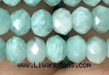 CRB3071 15.5 inches 4*6mm faceted rondelle amazonite gemstone beads