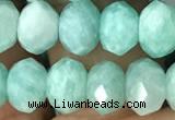 CRB3072 15.5 inches 5*8mm faceted rondelle amazonite gemstone beads