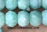 CRB3073 15.5 inches 7*10mm faceted rondelle amazonite gemstone beads