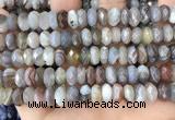 CRB3075 15.5 inches 5*10mm faceted rondelle Botswana agate beads