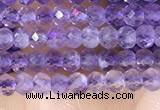 CRB3102 15.5 inches 2*3mm faceted rondelle tiny light amethyst beads