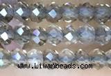 CRB3105 15.5 inches 2*3mm faceted rondelle tiny smoky quartz beads