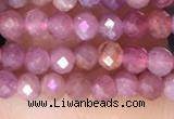 CRB3111 15.5 inches 2*3mm faceted rondelle tiny ruby gemstone beads