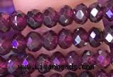 CRB3158 15.5 inches 2.5*4mm faceted rondelle tiny red garnet beads