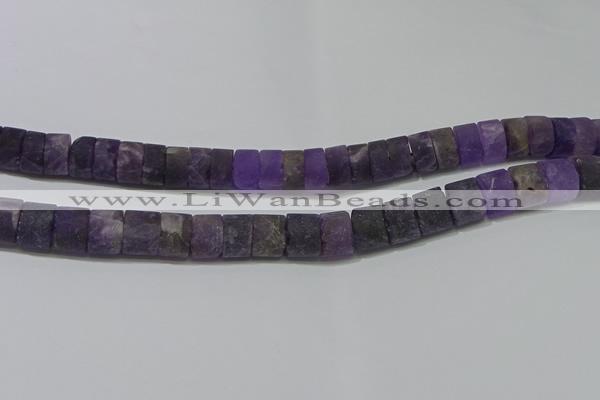 CRB318 15.5 inches 8*12mm tyre matte amethyst gemstone beads