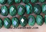 CRB3193 15.5 inches 4*6mm faceted rondelle tiny malachite beads