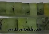 CRB320 15.5 inches 8*12mm tyre matte green rutilated quartz beads