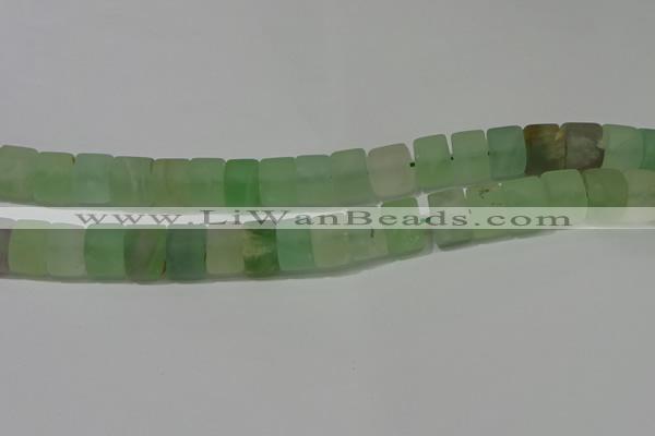 CRB321 15.5 inches 8*12mm tyre matte fluorite gemstone beads