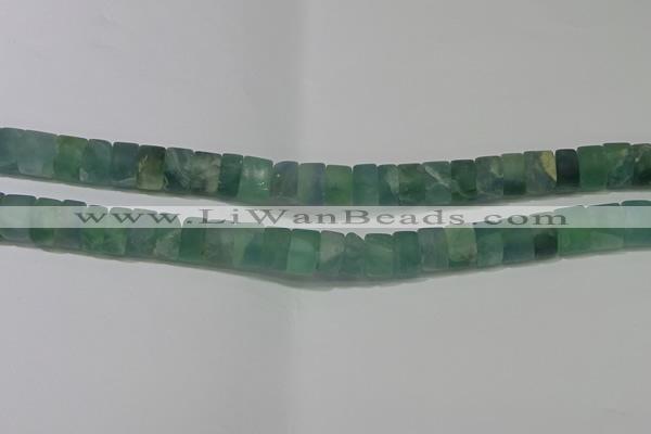 CRB322 15.5 inches 8*12mm tyre matte fluorite gemstone beads