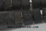 CRB323 15.5 inches 8*12mm tyre matte smoky quartz gemstone beads