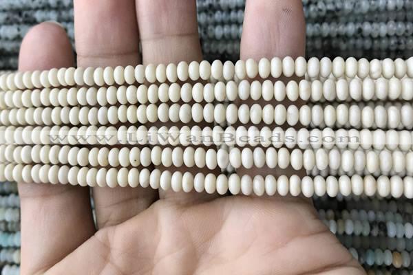 CRB4010 15.5 inches 2.5*4.5mm rondelle white fossil jasper beads