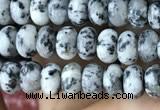 CRB4047 15.5 inches 4*6mm rondelle black & white spot stone beads