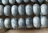 CRB4052 15.5 inches 4*6mm rondelle grey picture jasper beads wholesale